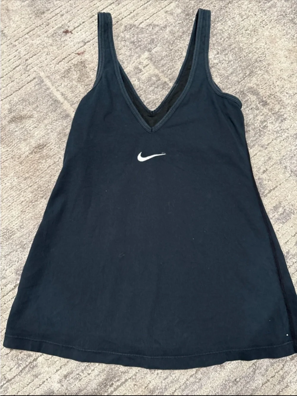 Nike Black V-Neck Tank with Light Gray Graphic
